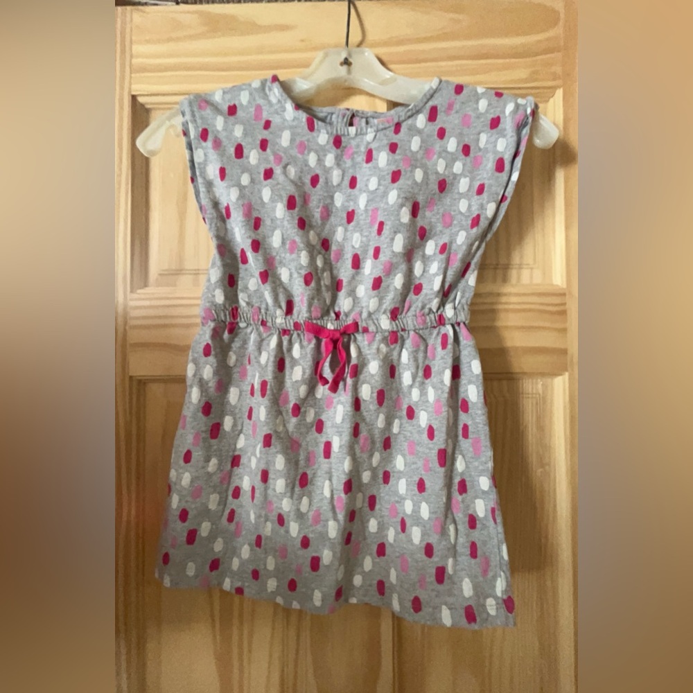 Gymboree Gray and Pink Polka Dot Dress